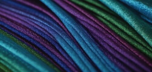  a close up of a multicolored thread with a blue, green, purple, and red color scheme.