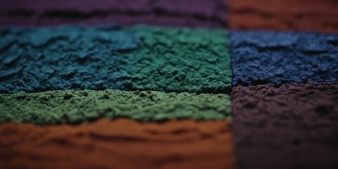  a close up of a multicolored piece of cloth with a small patch of dirt on top of it. - obrazy, fototapety, plakaty