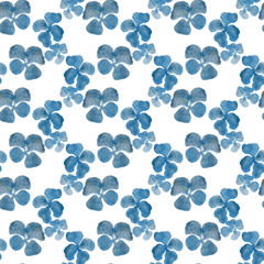 Blue flowers in watercolor. Floral seamless pattern