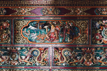 Fototapeta na wymiar Diskit Monastery, Thangkas, Buddhist Art, Tibetan Buddhism
