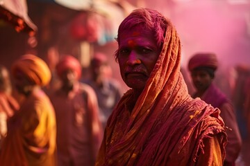 Man at Holi Festival
