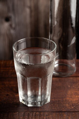 Glass of cold sparkling water.