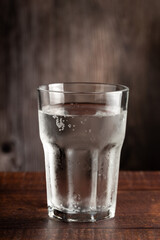 Glass of cold sparkling water.