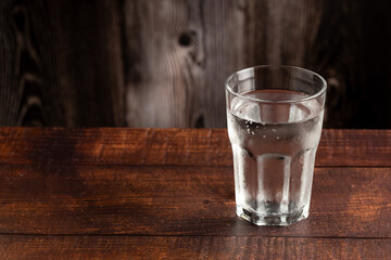 Glass of cold sparkling water.