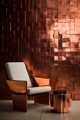 Shiny copper wall texture - obrazy, fototapety, plakaty