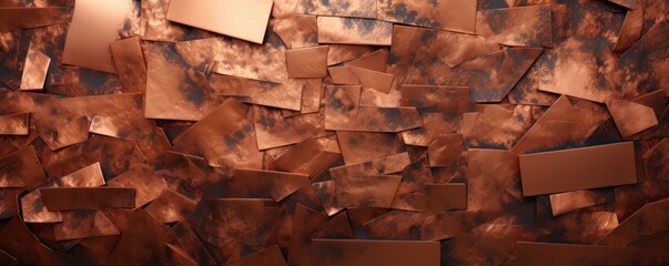 Shiny copper wall texture - obrazy, fototapety, plakaty