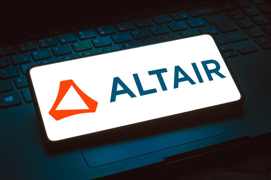January 10, 2024, Brazil. In this photo illustration, the Altair Engineering logo is displayed on a smartphone screen.