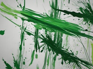 green and white color paint brush art in background | green and white abstract modern background for design, light color, sweet color, design color background