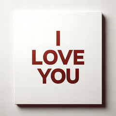 Simple yet bold declaration of love in elegant red typography - I LOVE YOU