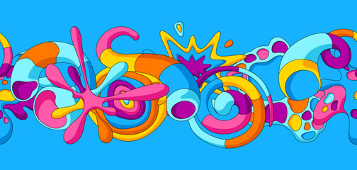 Fototapeta na wymiar Pattern with abstract shapes. Cartoon cute trendy creative image.