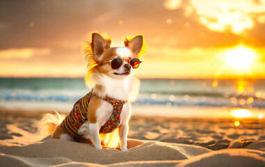 chien chihuahua en vacances