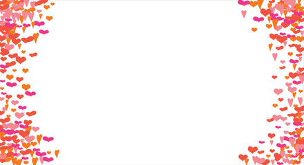 Vector edging, ribbon, border from hearts. Hand-drawn romantic pattern. Valentine's Day. Banner template. Vector illustration.