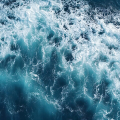 Fototapeta premium Aerial Symphony of Waves: Oceanic Beauty Captured from a Bird's-Eye View - A Majestic Dance of Tides and Seascapes Unveiled - Generative AI