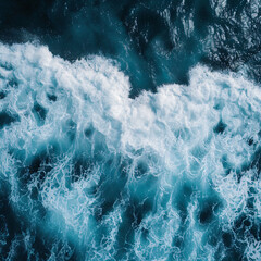 Aerial Symphony of Waves: Oceanic Beauty Captured from a Bird's-Eye View - A Majestic Dance of Tides and Seascapes Unveiled - Generative AI