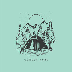 camping in the mountains