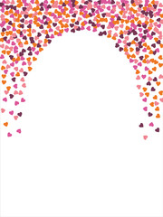 Vector edging, ribbon, border from hearts. Hand-drawn romantic pattern. Valentine's Day. Banner template. Vector illustration.