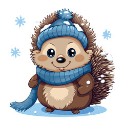 Obraz premium Hedgehog on White Background