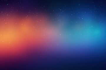 Fototapeta na wymiar Sky blue orange violet glow blurred abstract gradient on dark grainy background