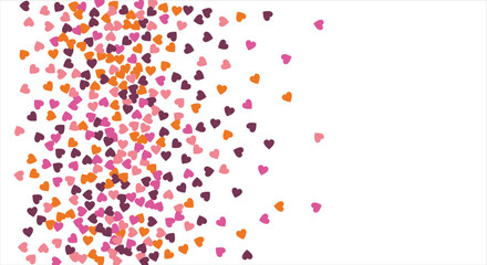 Vector edging, ribbon, border from hearts. Hand-drawn romantic pattern. Valentine's Day. Banner template. Vector illustration.