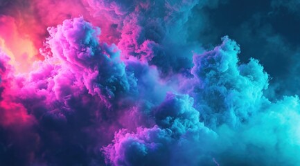 Fototapeta na wymiar a colorful cloud pattern on dark blue background