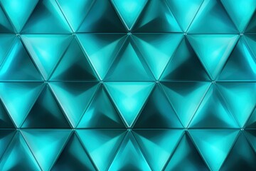 Symmetric aquamarine triangle background pattern