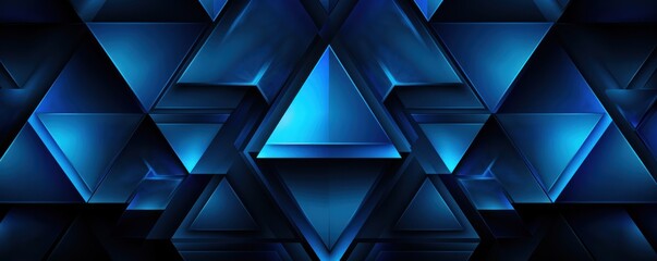 Symmetric blue triangle background pattern