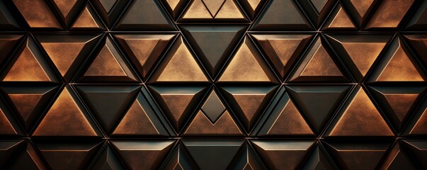 Symmetric copper triangle background pattern