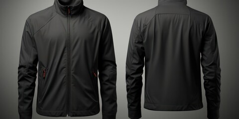 Black Hooded Jacket - Stylish and Versatile Outerwear for Every Generative AI - obrazy, fototapety, plakaty