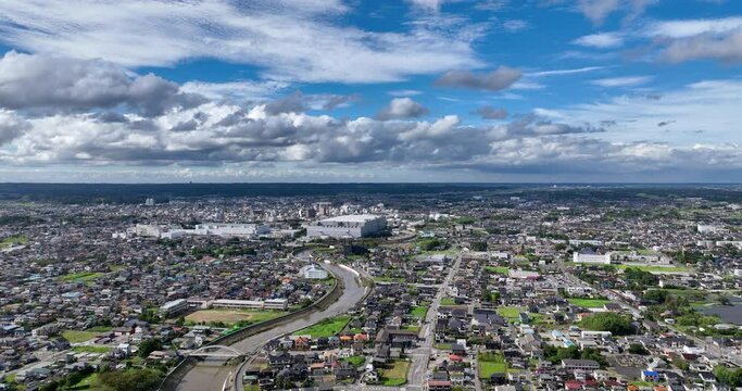空撮 - 日本の都市風景 千葉県茂原市 観光 ビジネス ドリーイン