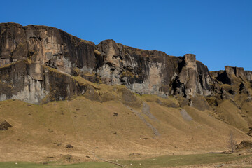 Mountain and a blue sky, South Icleand