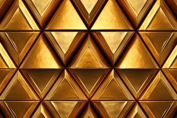 Symmetric gold triangle background pattern