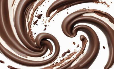 Image of dark Chocolate splash isolated on white background.