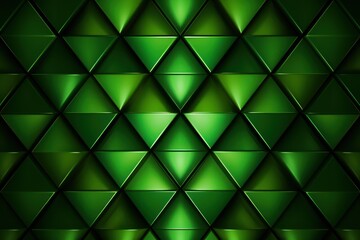 Fototapeta na wymiar Symmetric green triangle background pattern