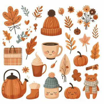 DesigVarious autumn outfits with warm and cozy design elements, autumn, hyggen sem nome - 1
