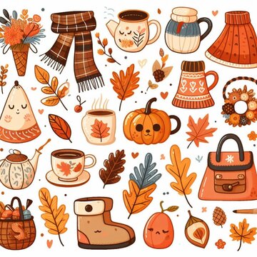 Various autumn outfits with warm and cozy design elements, autumn, hyggesign sem nome - 1