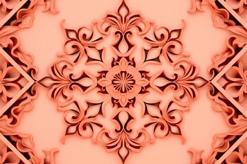 Symmetric peach square background pattern