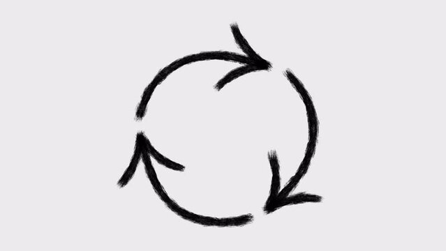 2d animation of appearance of hand-drawn arrows with boil effect. 4K video with alpha-channel.