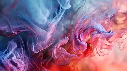 Flowless romentic background with the mixture of blue pink spread like a smoke on a light colored canvas