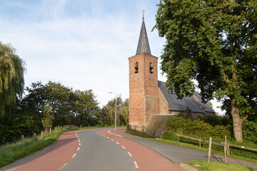 Medieval Saint Nicholas Church on the Lekdijk in Tienhoven near Ameide.