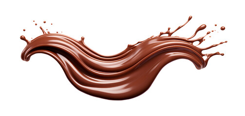 A splash of chocolate on a white background.
