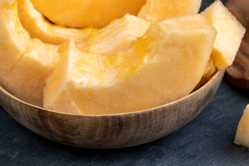 delicious soft and ripe food melon on the table
