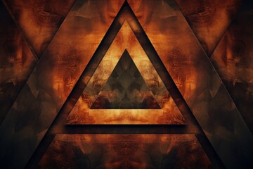 Symmetric rust triangle background pattern - obrazy, fototapety, plakaty