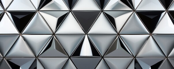 Symmetric silver triangle background pattern