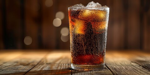 sweet carbonated drink with ice Generative AI - obrazy, fototapety, plakaty