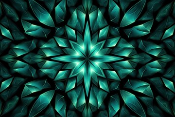 Symmetric teal square background pattern