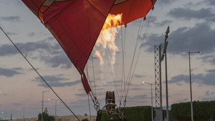 Firing in a balloon Preparation for takeoff