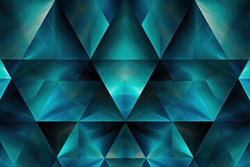 Symmetric turquoise triangle background pattern
