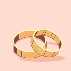 Gold wedding rings.  Symbol of faith, love, care and happiness. 