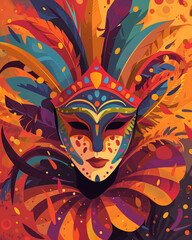 Carnival party, Carnival collection of colorful cards, Design for Brazil Carnival, illustration