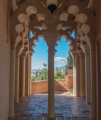 Alcazaba à Malaga, Espagne. Forteresse médiévale mauresque dans le centre historique.